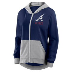 Atlanta Braves Women's Hit It French Terry Full-Zip Hoodie - Navy