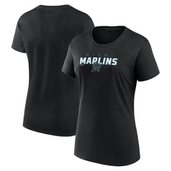 Miami Marlins Women's Lean T-Shirt - Black