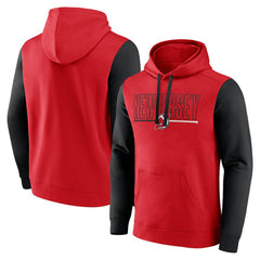 New Jersey Devils Logo Athletic Deliver Fleece Pullover Hoodie Red