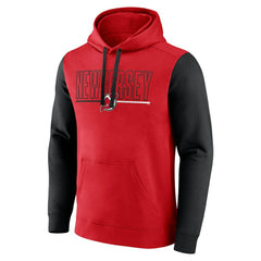 New Jersey Devils Logo Athletic Deliver Fleece Pullover Hoodie Red