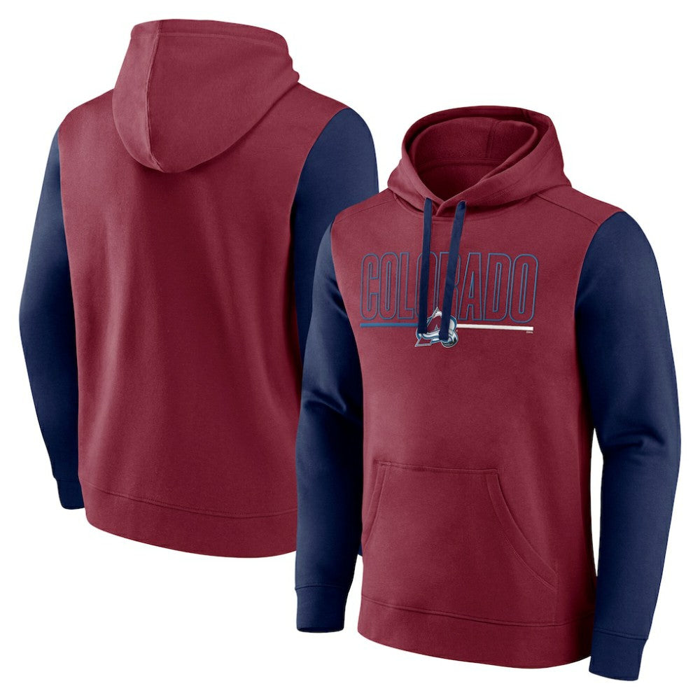 Colorado Avalanche Logo Athletic Deliver Fleece Pullover Hoodie Burgundy