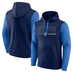 Winnipeg Jets Logo Athletic Deliver Fleece Pullover Hoodie Navy