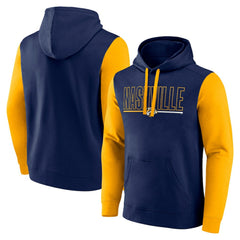 Nashville Predators Logo Athletic Deliver Fleece Pullover Hoodie Navy