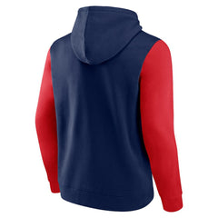 Columbus Blue Jackets Logo Athletic Deliver Fleece Pullover Hoodie Navy