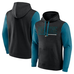 San Jose Sharks Logo Athletic Deliver Fleece Pullover Hoodie Black