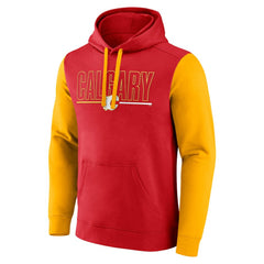 Calgary Flames Logo Athletic Deliver Fleece Pullover Hoodie Red
