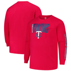 Minnesota Twins Profile Big & Tall Two-Hit Long Sleeve T-Shirt - Red