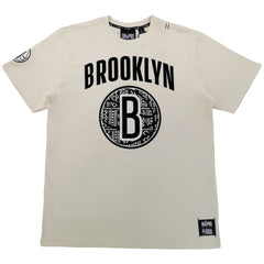 Brooklyn Nets NBA x Two Hype Unisex Culture & Hoops T-Shirt - Cream for sale
