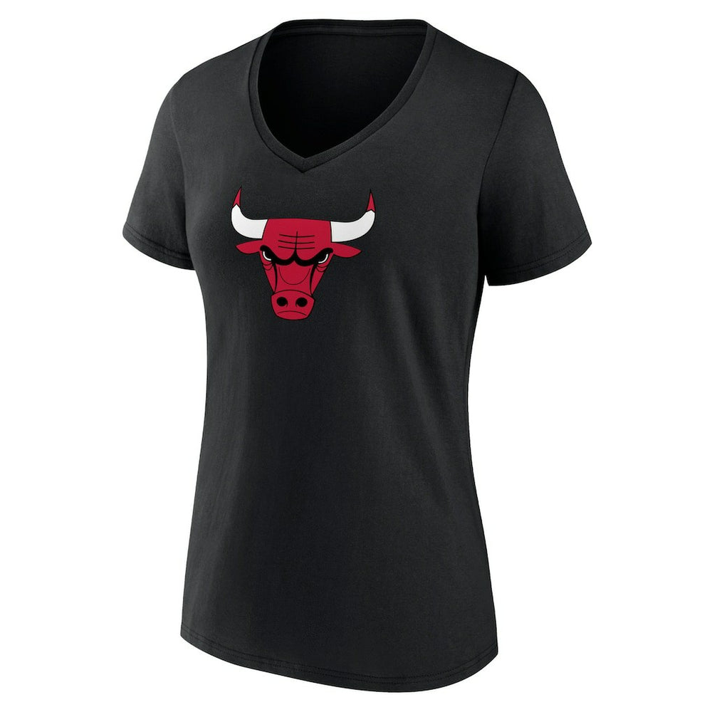 Chicago Bulls Women's Primary Logo V-Neck T-Shirt - Black outlet