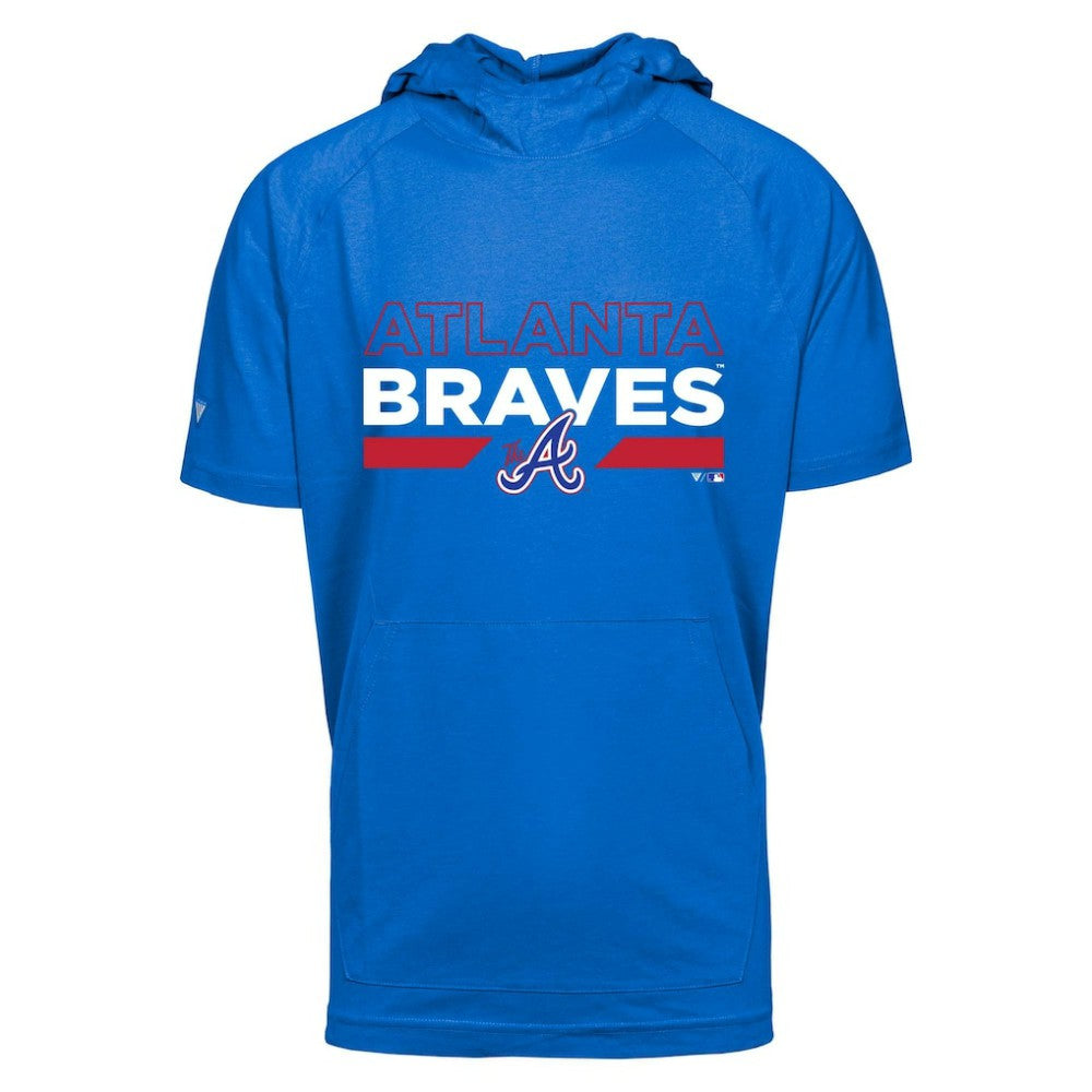 Atlanta Braves Levelwear City Connect Phase No Hitter Short Sleeve Pullover Hoodie - Royal