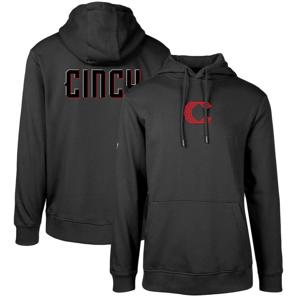 Cincinnati Reds Levelwear City Connect Podium Core 2.0 Pullover Hoodie - Black