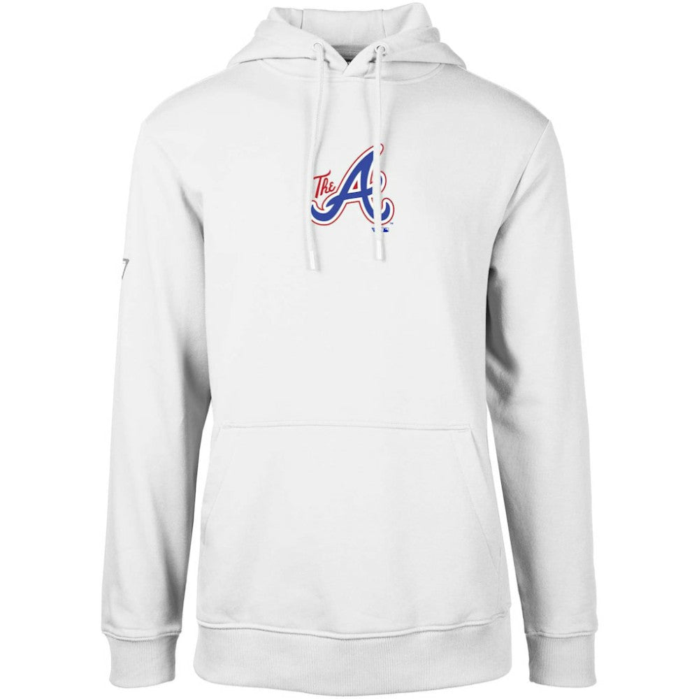 Atlanta Braves Levelwear City Connect Podium Core Logo Pullover Hoodie - White