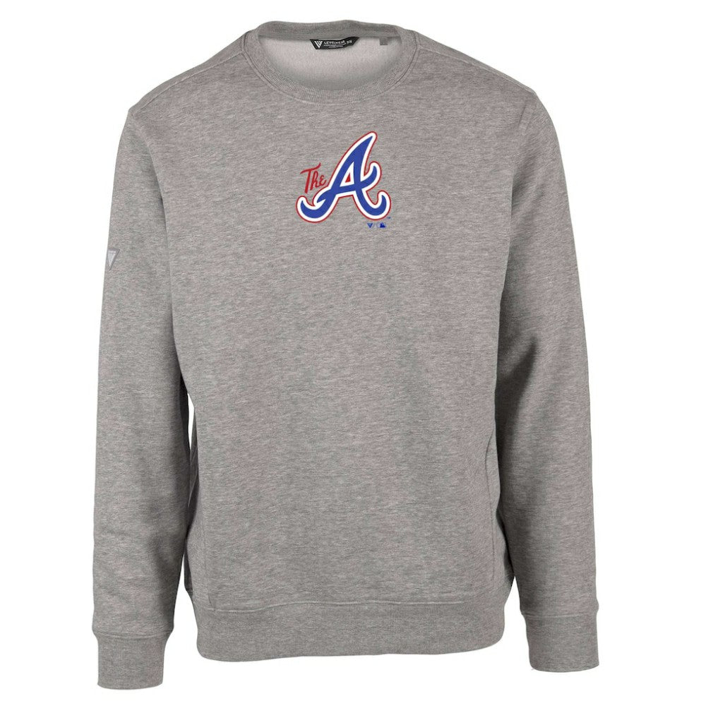 Atlanta Braves Levelwear City Connect Zane Core Logo Pullover Sweatshirt - Gray