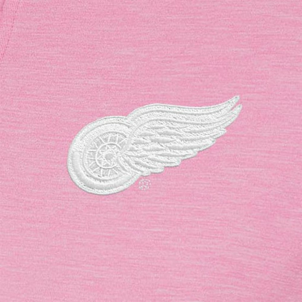 Detroit Red Wings Antigua Women's White Logo Mentor Quarter-Zip Jacket Pink