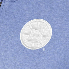 Boston Bruins Antigua Women's White Logo Mentor Quarter-Zip Jacket Lavender