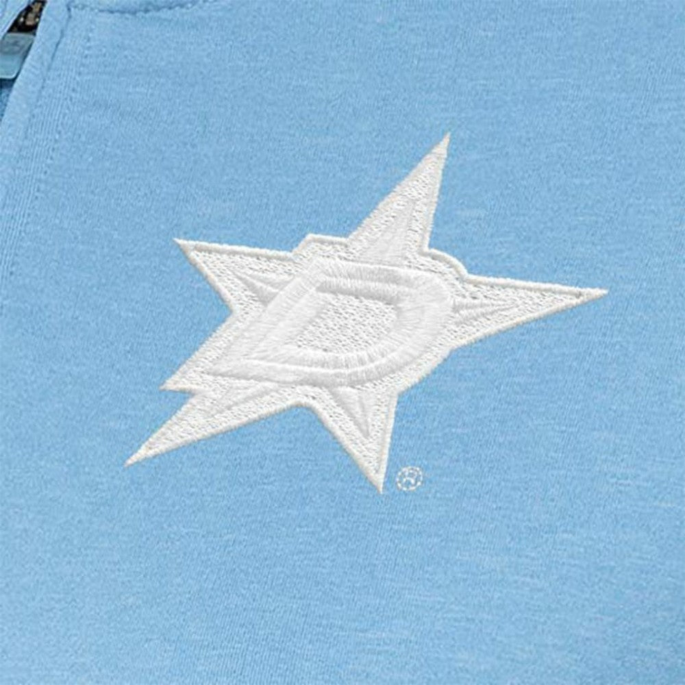 Dallas Stars Antigua Women's White Logo Mentor Quarter-Zip Jacket Light Blue