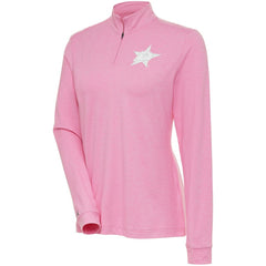 Dallas Stars Antigua Women's White Logo Mentor Quarter-Zip Jacket Pink