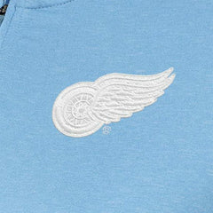 Detroit Red Wings Antigua Women's White Logo Mentor Quarter-Zip Jacket Light Blue