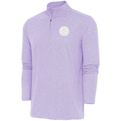 Boston Bruins Antigua White Logo Hunk Quarter-Zip Pullover Lavender