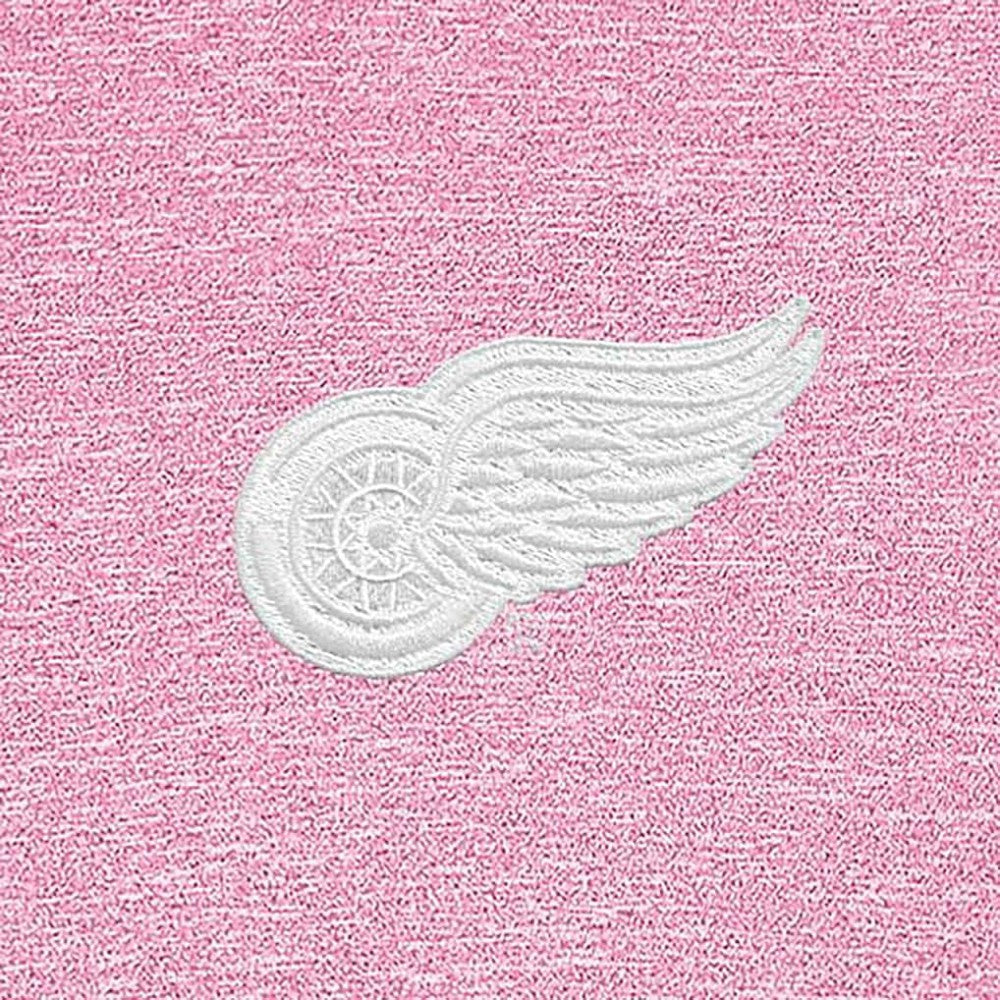 Detroit Red Wings Antigua White Logo Hunk Quarter-Zip Pullover Pink