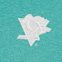 Pittsburgh Penguins Antigua White Logo Hunk Quarter-Zip Pullover Heather Aqua