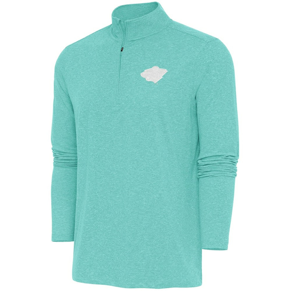 Minnesota Wild Antigua White Logo Hunk Quarter-Zip Pullover Mint