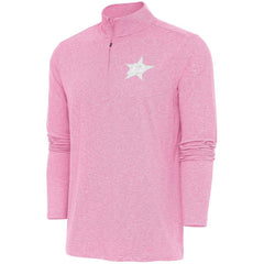 Dallas Stars Antigua White Logo Hunk Quarter-Zip Pullover Pink