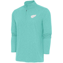 Detroit Red Wings Antigua White Logo Hunk Quarter-Zip Pullover Mint