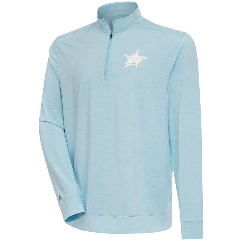 Dallas Stars Antigua White Logo Bright Quarter-Zip Pullover Powder Blue