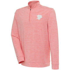 Pittsburgh Penguins Antigua White Logo Bright Quarter-Zip Pullover Coral