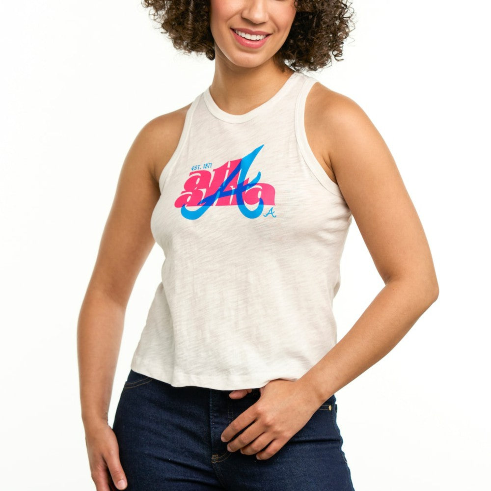 Atlanta Braves Lusso Women's Lourdes Tank Top - White