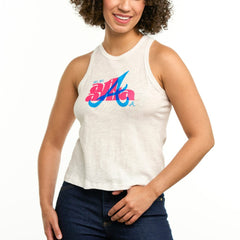 Atlanta Braves Lusso Women's Lourdes Tank Top - White