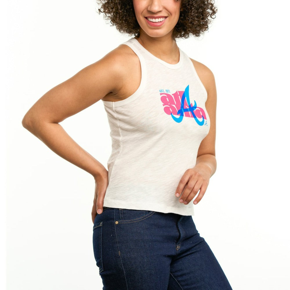 Atlanta Braves Lusso Women's Lourdes Tank Top - White