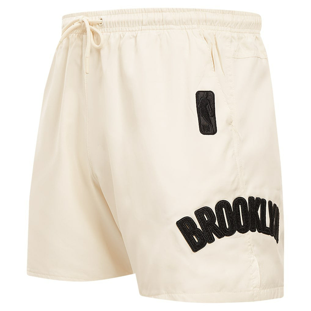 Brooklyn Nets Pro Standard Triple Tonal Woven Shorts - Cream discount