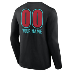 Arizona Diamondbacks Personalized Name & Number Fastball Long Sleeve T-Shirt - Black