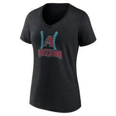 Arizona Diamondbacks Women's Personalized Name & Number Fastball V-Neck T-Shirt - Black
