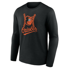Baltimore Orioles Personalized Name & Number Fastball Long Sleeve T-Shirt - Black