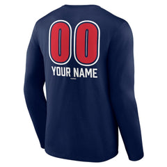 Boston Red Sox Personalized Name & Number Fastball Long Sleeve T-Shirt - Navy
