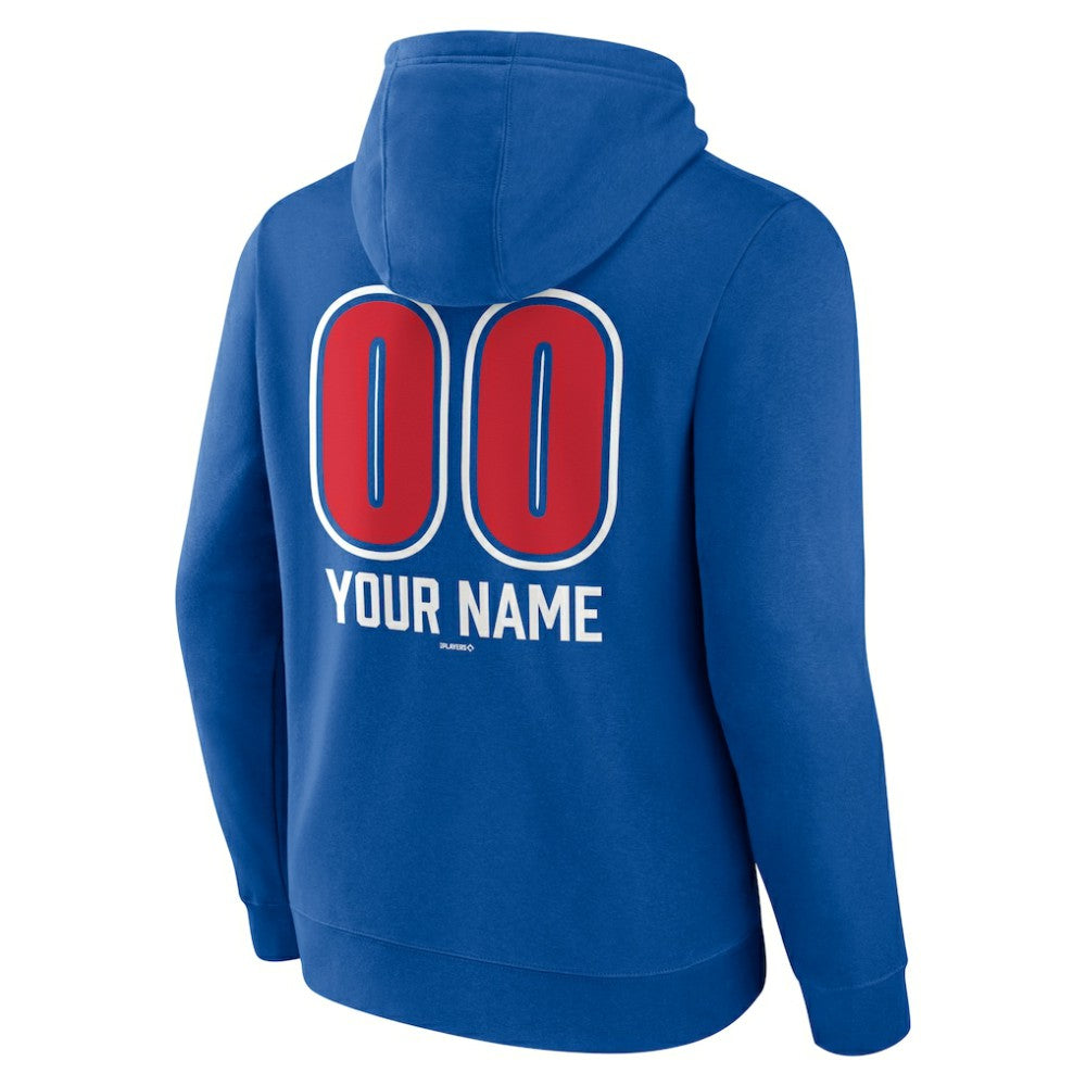 Chicago Cubs Personalized Name & Number Fastball Pullover Hoodie - Royal