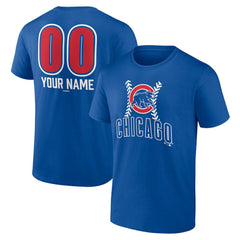 Chicago Cubs Personalized Name & Number Fastball T-Shirt - Royal