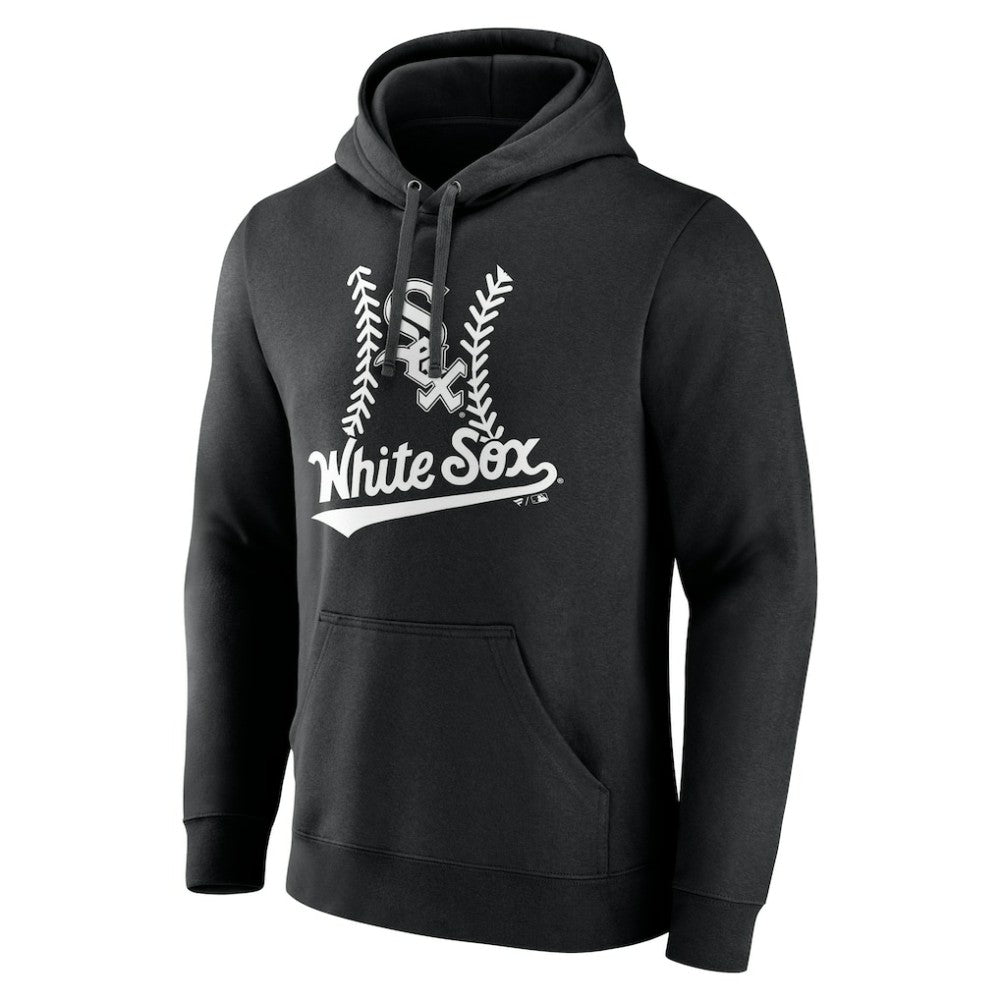 Chicago White Sox Personalized Name & Number Fastball Pullover Hoodie - Black
