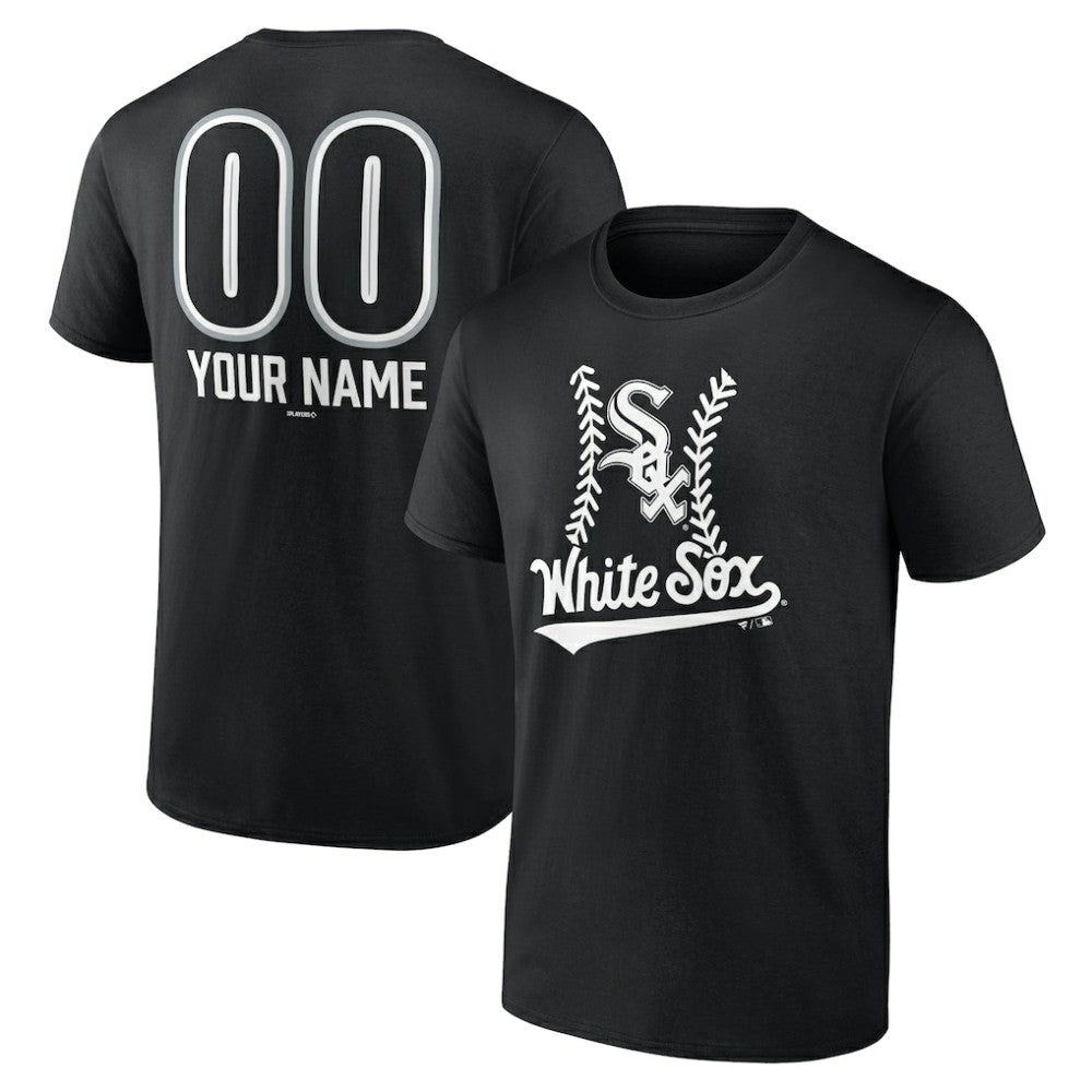 Chicago White Sox Personalized Name & Number Fastball T-Shirt - Black