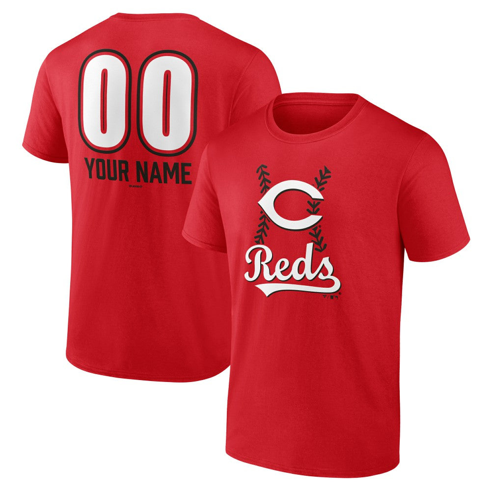 Cincinnati Reds Personalized Name & Number Fastball T-Shirt - Red