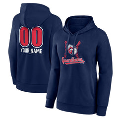 Cleveland Guardians Women's Personalized Name & Number Fastball Pullover Hoodie - Navy