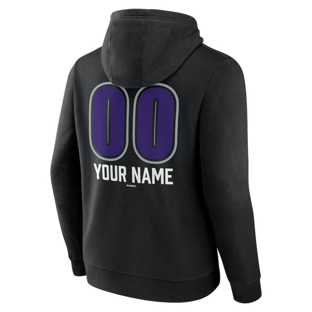 Colorado Rockies Personalized Name & Number Fastball Pullover Hoodie - Black