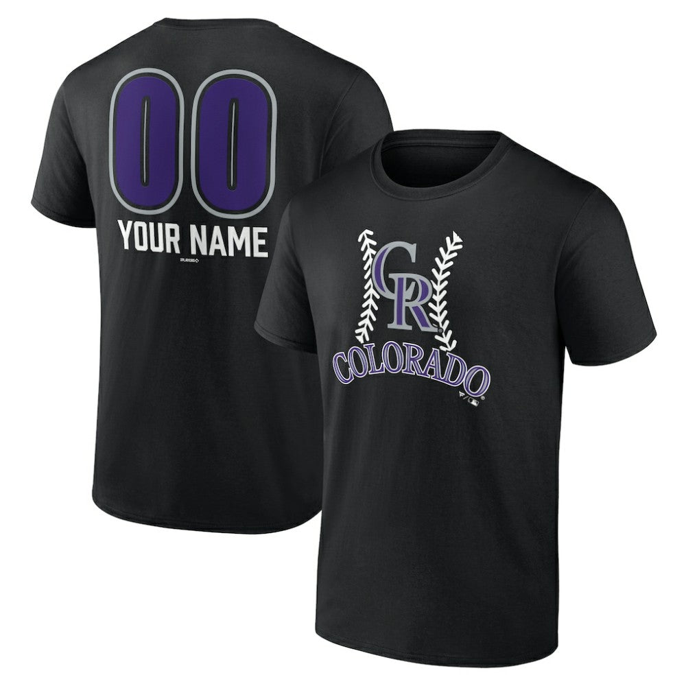 Colorado Rockies Personalized Name & Number Fastball T-Shirt - Black