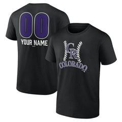 Colorado Rockies Personalized Name & Number Fastball T-Shirt - Black