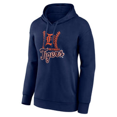 Detroit Tigers Women's Personalized Name & Number Fastball Pullover Hoodie - Navy