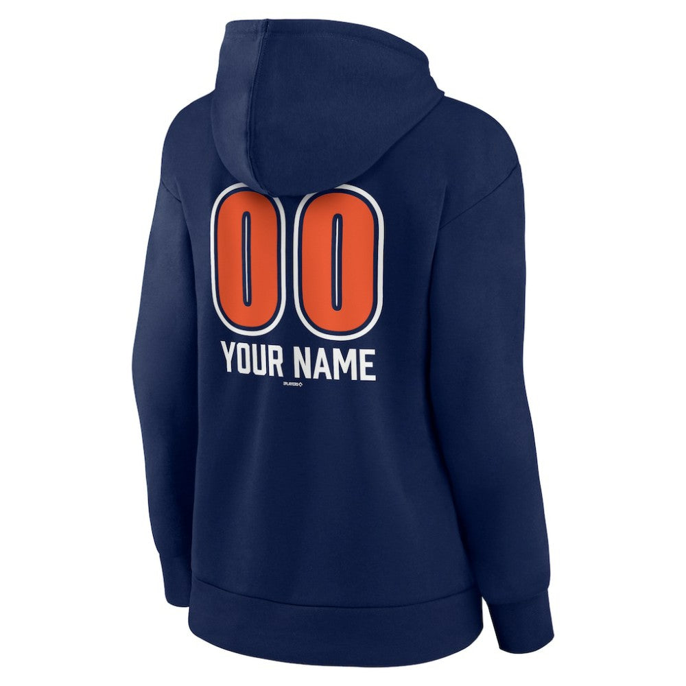 Detroit Tigers Women's Personalized Name & Number Fastball Pullover Hoodie - Navy