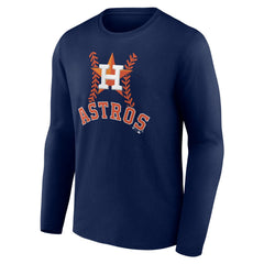 Houston Astros Personalized Name & Number Fastball Long Sleeve T-Shirt - Navy